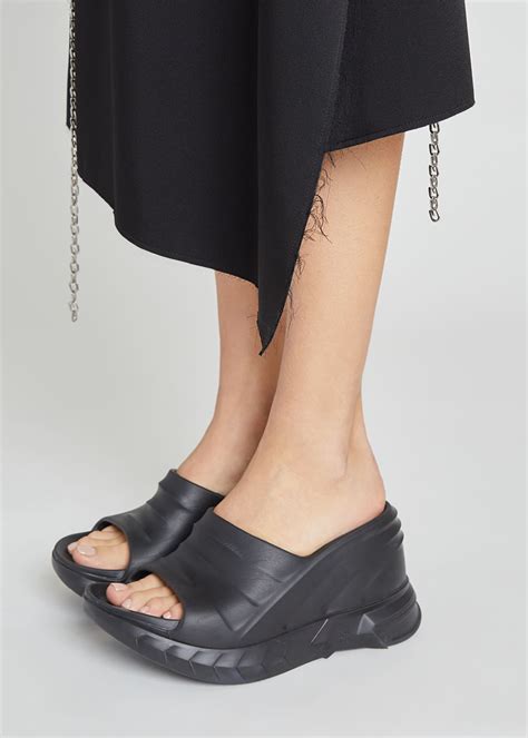 black givenchy slides womens|Givenchy marshmallow slide wedge sandals.